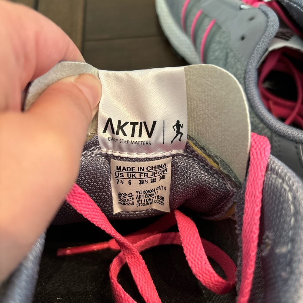 Adidas Women's Gray and Pink Athletic Shoes - Picture 5 of 10